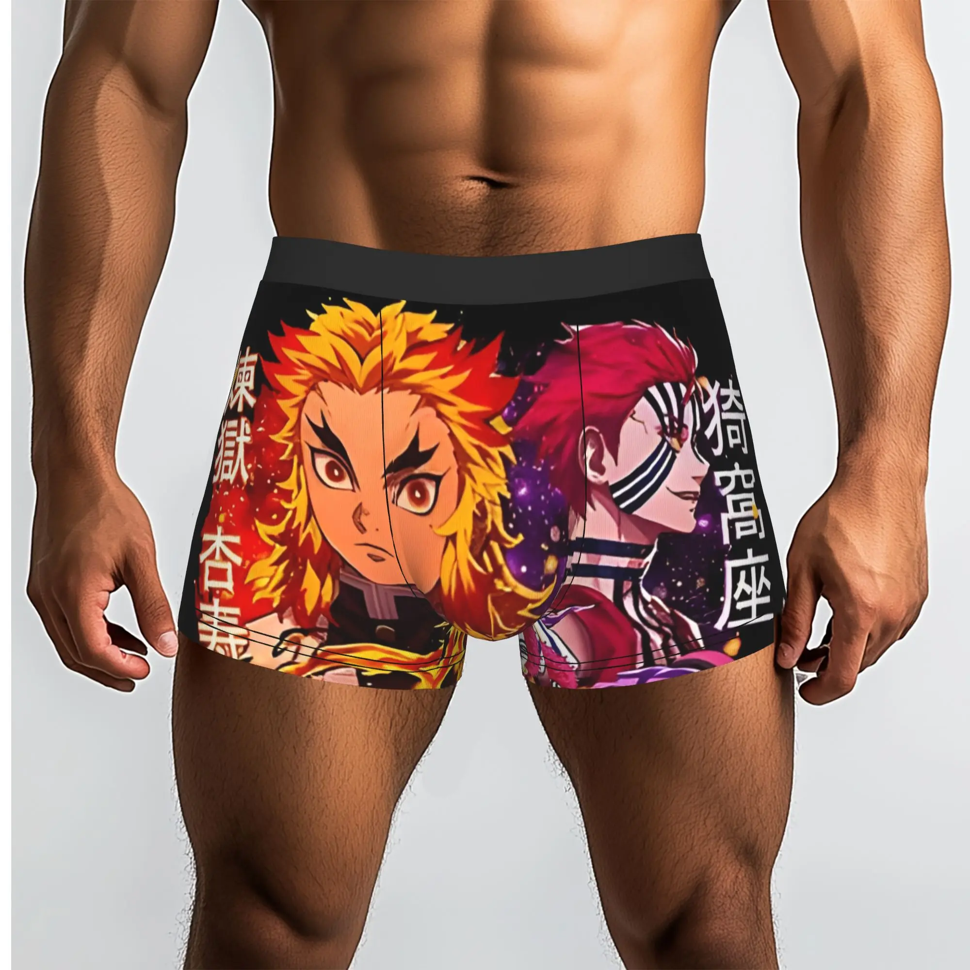 

Трусы Kyojuro Rengoku Vs Akaza Bandai Demon Slayer, дышащие трусики, мужское нижнее белье, удобные шорты, трусы-боксеры