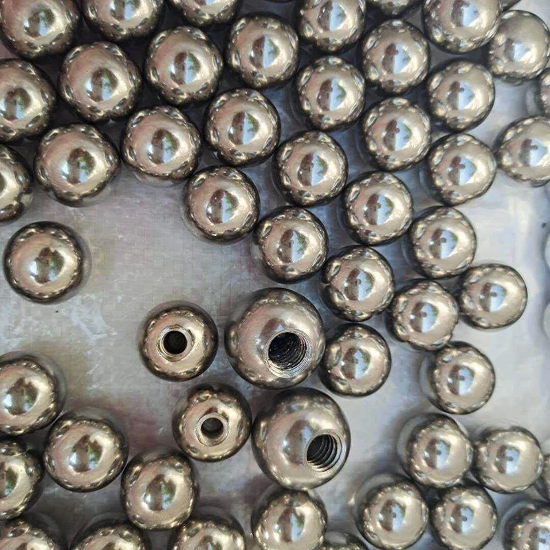 1PCS 304 Stainless Steel Metric Thread Solid Half Thread Blind Hole Balls 30~60mm Half Through Hole M3~M20 Nut Balls Beads