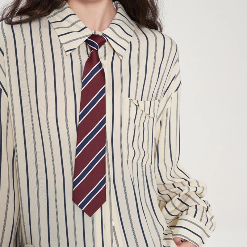 Retro JK Uniform Necktie Girls Striped Tie Adjustable Striped Neckties for School Shirts Uniforms and Casual Occasion