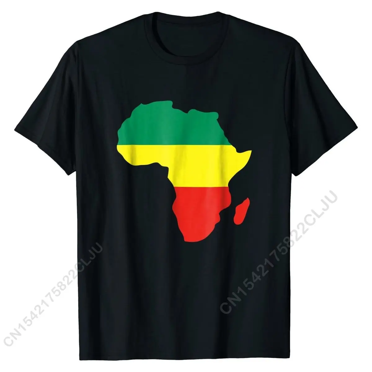 Africa Reggae Map T-shirt - African Rasta Green Yellow Red Tshirts Tees Company Cotton Printed Group Men