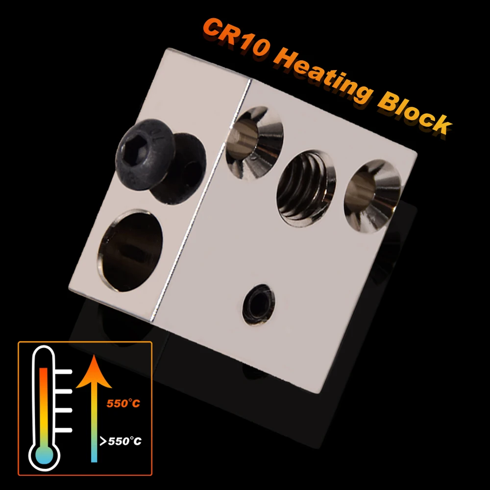 

High Quality Ender 3/CR8/CR10 Heatbreak Plated Copper Heated Block MK8 Nozzle for CR10/Ender3 Hotend Extruder