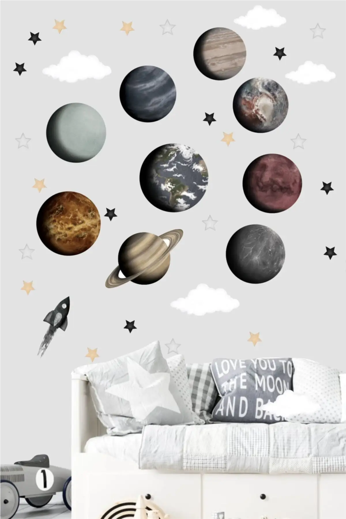 100x100 CM Planets Children Room Wall Adhesive Foil Pvc Home Decor Accessories Self-Adhesive Kids Wallpaper Trend stylish