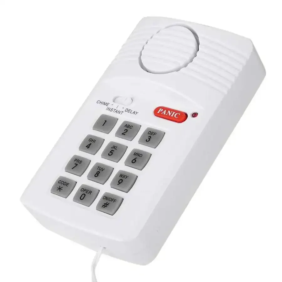 Security Keypad Door Alarm System 3 Settings with Panic Button for Garage Alarm Systems Home Office