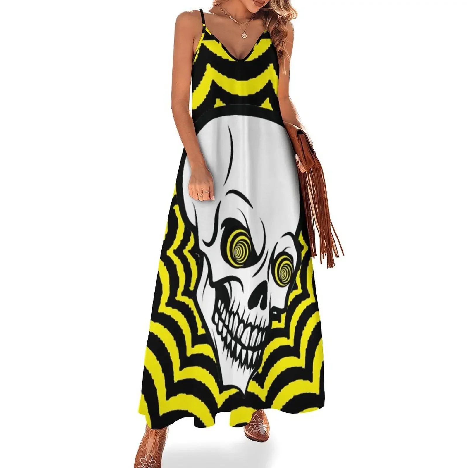 Skulls, Hypnotic Skull #4 Sleeveless Dress women's luxury party dress dresses for women 2025