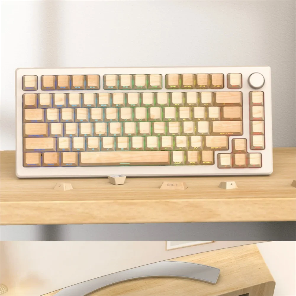 

Log Keyboard Keycap Set PBT Cherry 130 Keys Personalized Translucent Retro for 21/61/87/104/108 Mechanical Keyboards