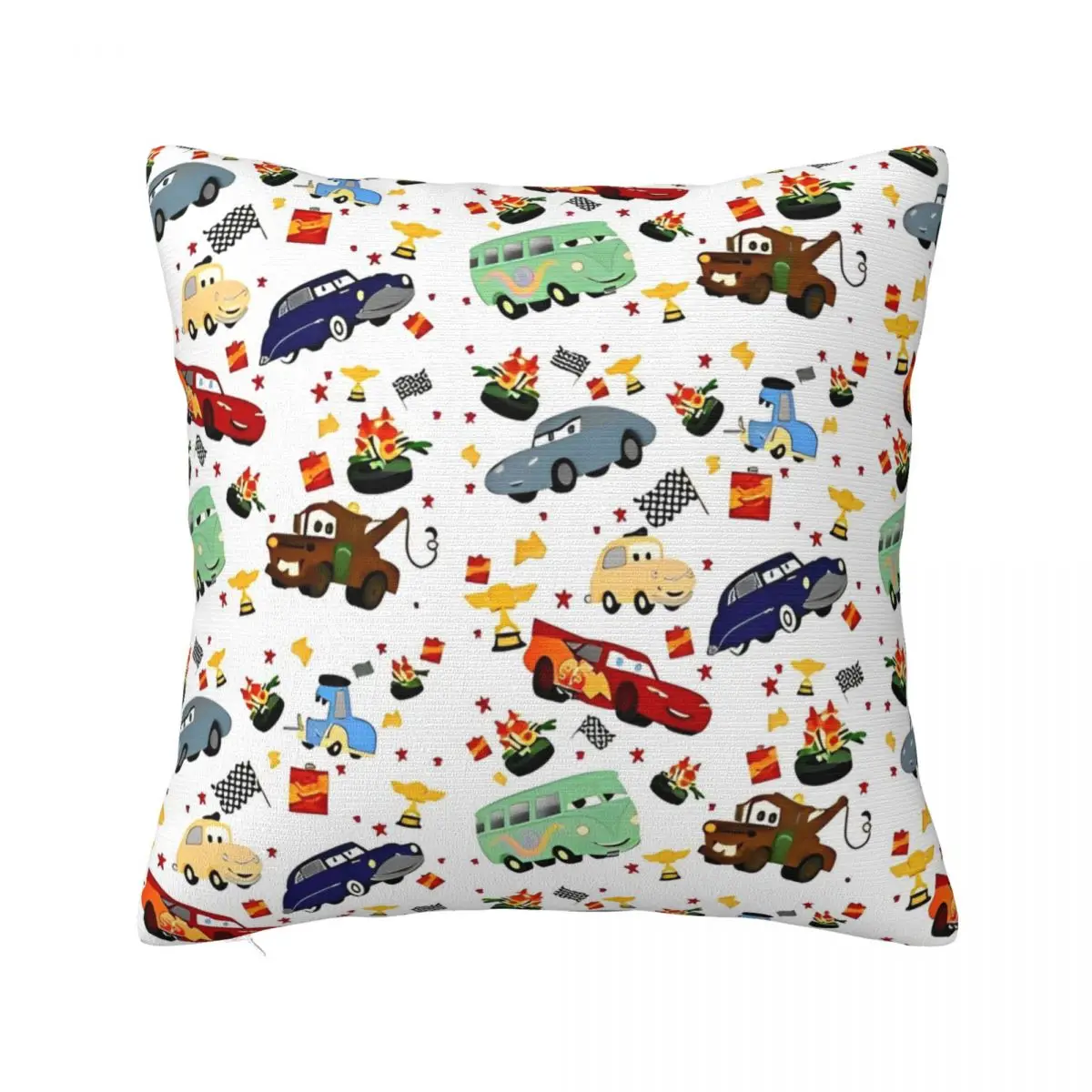 Lightning McQueen Cars Pillowcase Soft Polyester Cushion Cover Decor Life Is A Highway Throw Pillow Case Cover Zippered