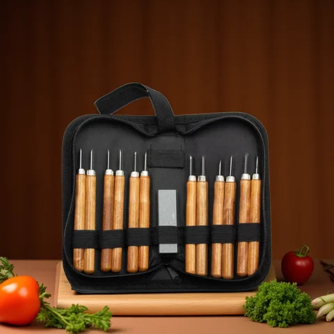 부드러운 나무 조각 칼 세트 12 조각 세트 DIY 조각 목수 전문가 및 초보자에게 적합한 미술 조각 칼 세트