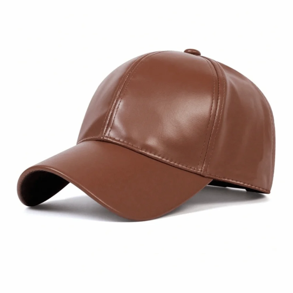

Retro Fashion PU Solid Baseball Cap Casual Caps Adjustable Warm Leather Cap Sunscreen Hat Dad Hat Hip Hop Snapback Hat Outdoor