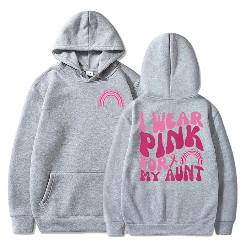 Sudadera con capucha contra el cáncer, ropa rosa para escuadrón de apoyo y camisa de concientización sobre el pecho para familias, jersey de calentamiento informal de manga larga para otoño