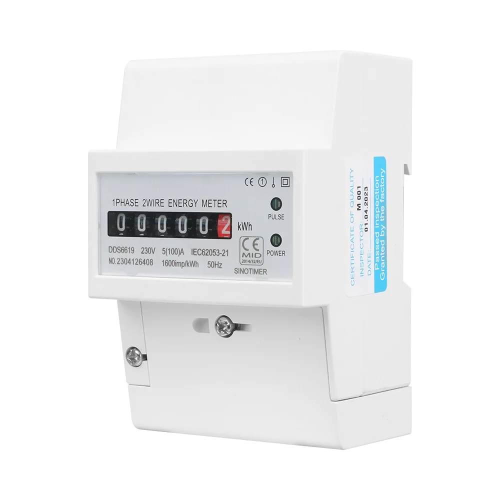 

AC220V 100A Household Electrical Din Rail Single Phase Energy Meter kWh Counter Consumption Analog Electricity Gague Wattmeter