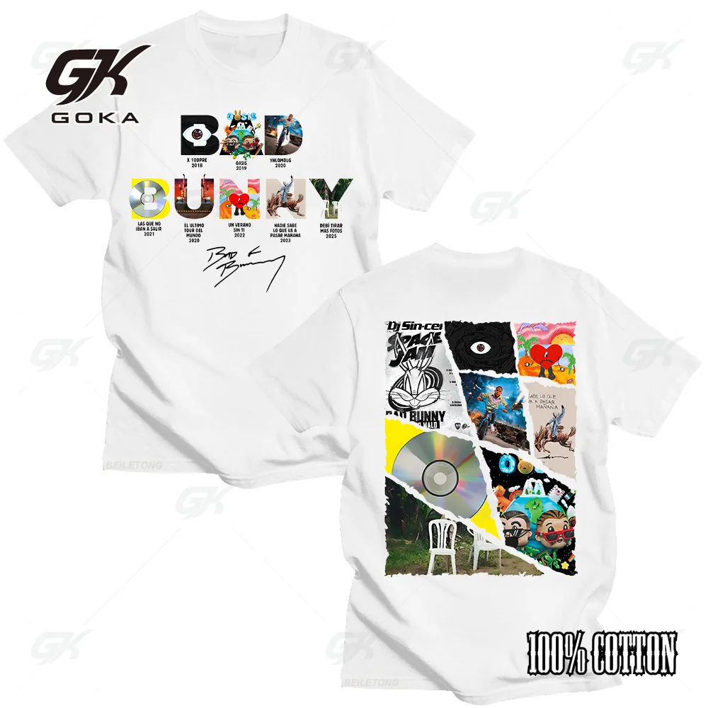 Rapper Bad Bunny Album-Cover-Print T-Shirt Debi Tirar Mas Fotos Mode-Kleidung T-Shirt für Männer und Frauen Hip-Hop Oversized T-Shirts