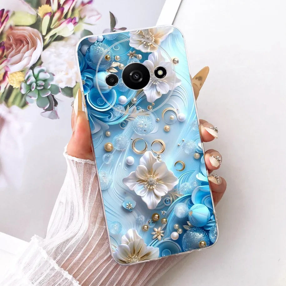 ل Xiaomi Redmi A3 4G حافظة Redmi A3x الغطاء الخلفي الفاخرة التنين لطيف القط الكرتون لينة سيليكون الوفير ل Xiaomi Poco C61 الإسكان