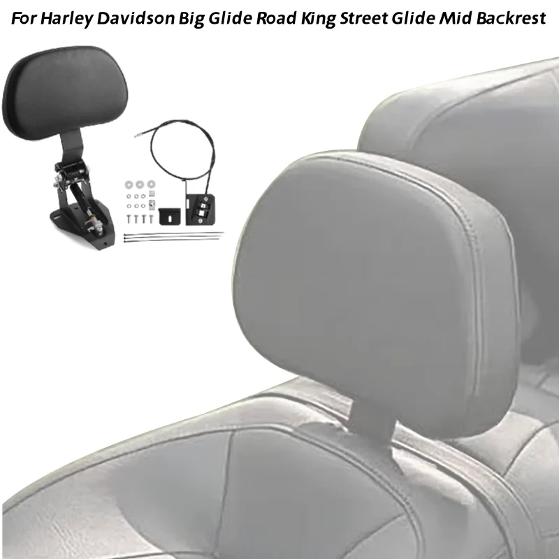 

Adjustable Plug In Driver Backrest Rider Backrest Kit Compatible For Harley Touring Road King Street Glide Electra Glide 2009-20