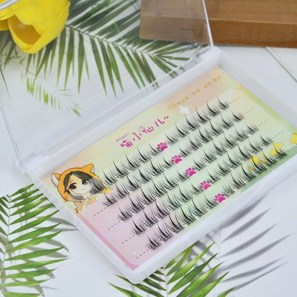 30/50 مجموعات الرموش العنقودية الفردية لتقوم بها بنفسك ماكياج رقيق الرموش الصناعية طويلة الأمد جلدة تمديد