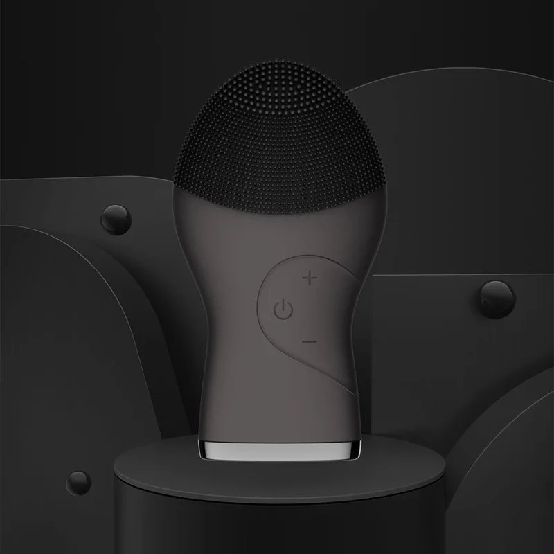 เครื่องนวดซิลิโคนไฟฟ้าสำหรับทำความสะอาดผิวเครื่องแปรงขัดหน้าทำความสะอาดแบบสั่นสะเทือนโซนิคกันน้ำ