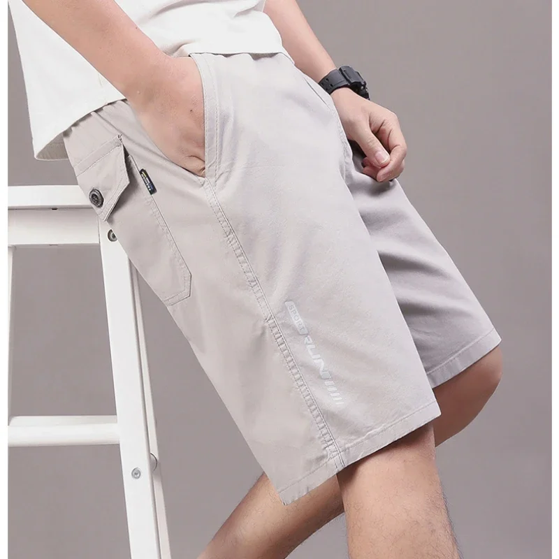 

Men's Casual Cotton Cargo Shorts Fashion Loose Straight Army Green Military Shorts Cotton Comfortable Beach Running Short Pants