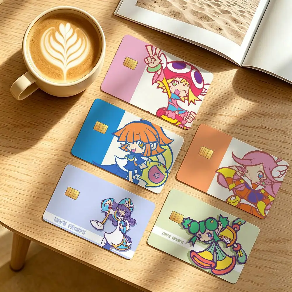 P-Puyo P-Puyo Game Credit Card Public Transportation Cards Protective Sticker Waterproof Card Face Decoration 4PCS