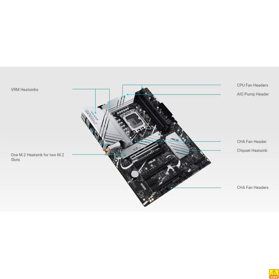 لوحة أم ASUS PRIME Z790-P WIFI مقبس Intel LGA1700 لمعالجات الجيل 14 و13 و12 ذاكرة DDR5 7200+ (OC) شريحة Z790 - 3