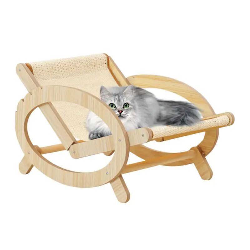 

Chair Cat Hammock Adjustable Raised Cat Recliner Hammock Bed With Washable Canvas Cover Sturdy Cat Sleeping Perch For Cats