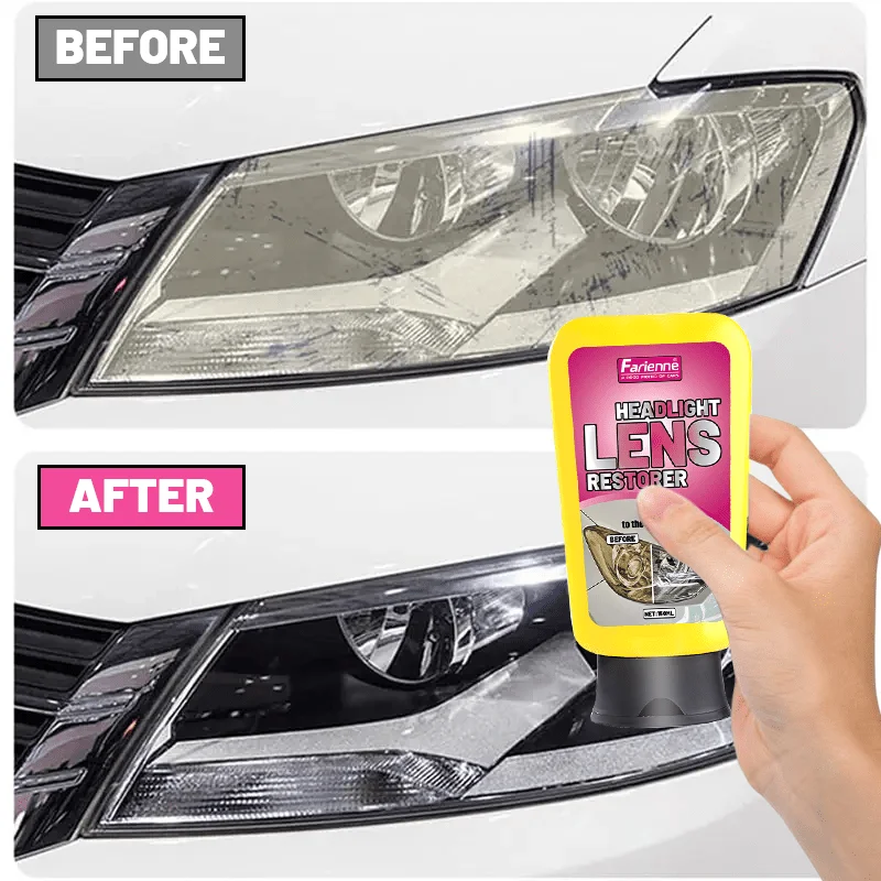 Car Headlight Repair and Polishing Kit - Clay Base to Remove Fine Scratches, Long-lasting Protection for Car Lights, Instant