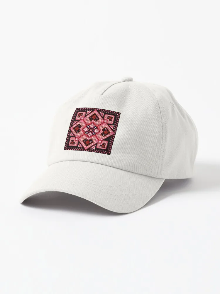 Heart shaped flower pattern in my life. Cap Washed Denim Baseball Caps