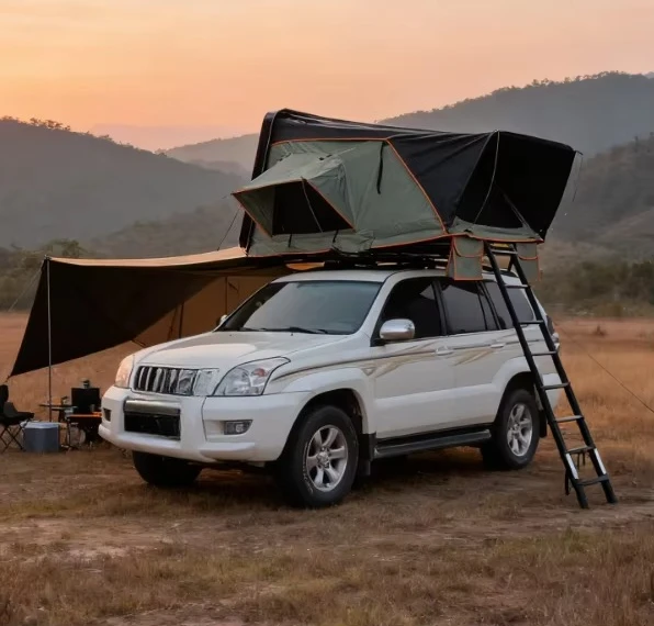 Hard Shell Roof Top Tent for SUV Car Camping Waterproof Foldable Pop up with Ladder All Season Vehicle Roof Tent
