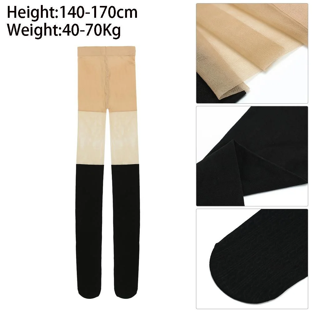 Women Sexy Knee Stockings Spring Autumn Style Tights Black Twisted Pantyhose Fake High Knee Tights Female Warm Cute Socks