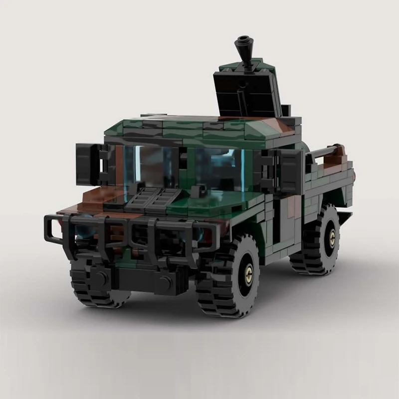 High Mobility Multi-Purpose Wheeled Vehicle Model MOC Building Bricks War Equipment Modular Gifts Holiday Assemble Children Toys