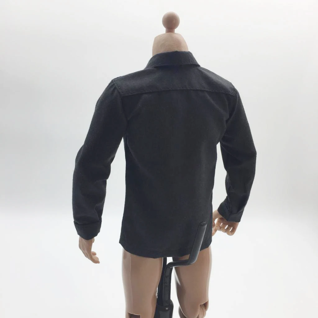 1/6 Men T-Shirt Male Clothes Solid Long Sleeve Shirt Undergarments Clothes Model for 12\'\' HT  Kumik Figure Body Doll Toys