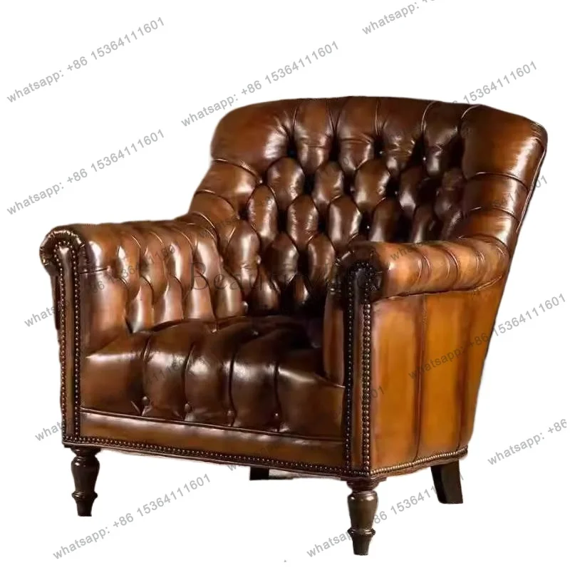 Wohnzimmerstühle aus echtem Leder, klassisches Design, bequeme Relaxsessel, luxuriöse Relaxsessel für das Wohnzimmer, moderne Möbel von Poltrone