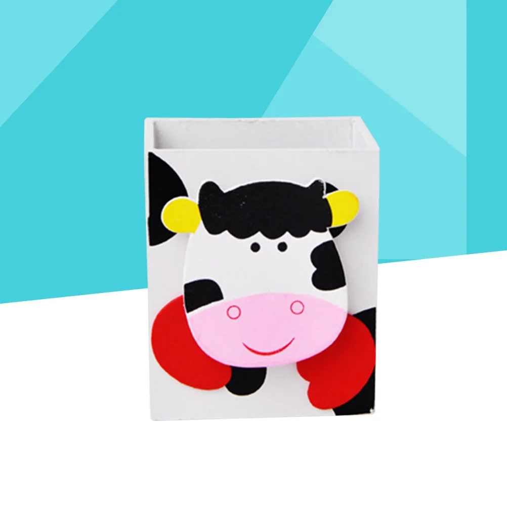 حامل أقلام على شكل حيوانات كرتونية، تصميم بقرة بيضاء، منظم سطح المكتب لأقلام الرصاص، مستحضرات التجميل، عيدان تناول الطعام، مكتب تخزين مكتبي مرتب