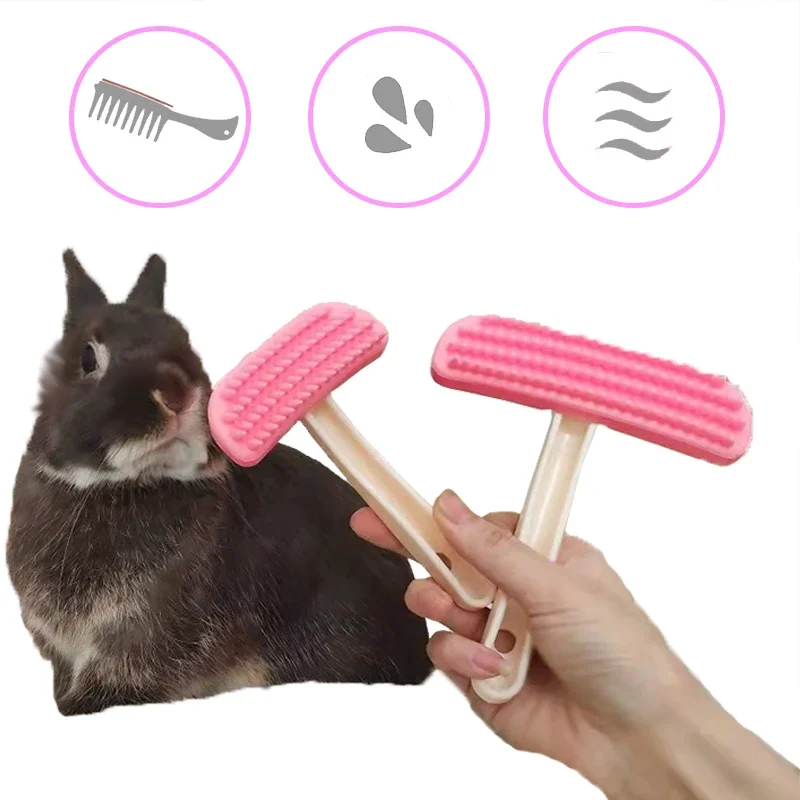 Silicone Small Pet Rabbit Comb Grooming Trimmer Fur Brush For Guinea Pig Chinchilla Cleaning Grooming Tool Accessoires Lapin