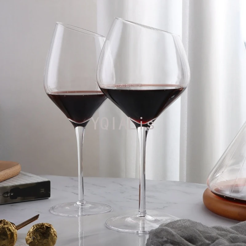 400-500ml Creative Dream Oblique Mouth Red Wine Glass Cup Gilt Goblet Bordeaux Burgundy Wine Cup Bar Family Gift Drinkware