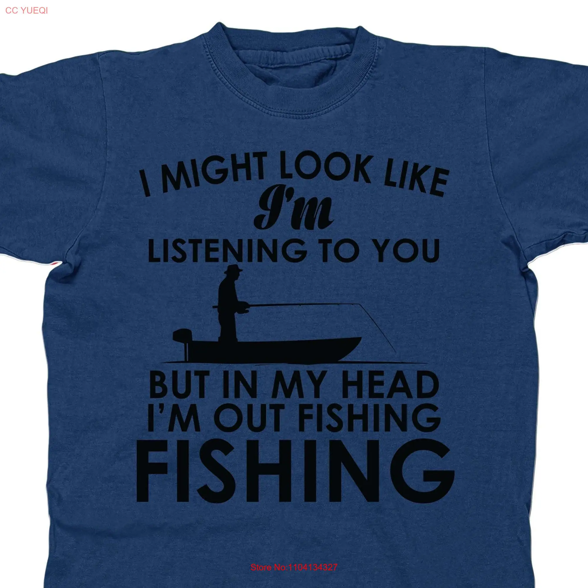 In My Head Im Fishing Funny T Shirt Mens For Him or Her Pop Culture Movie long or short sleeves