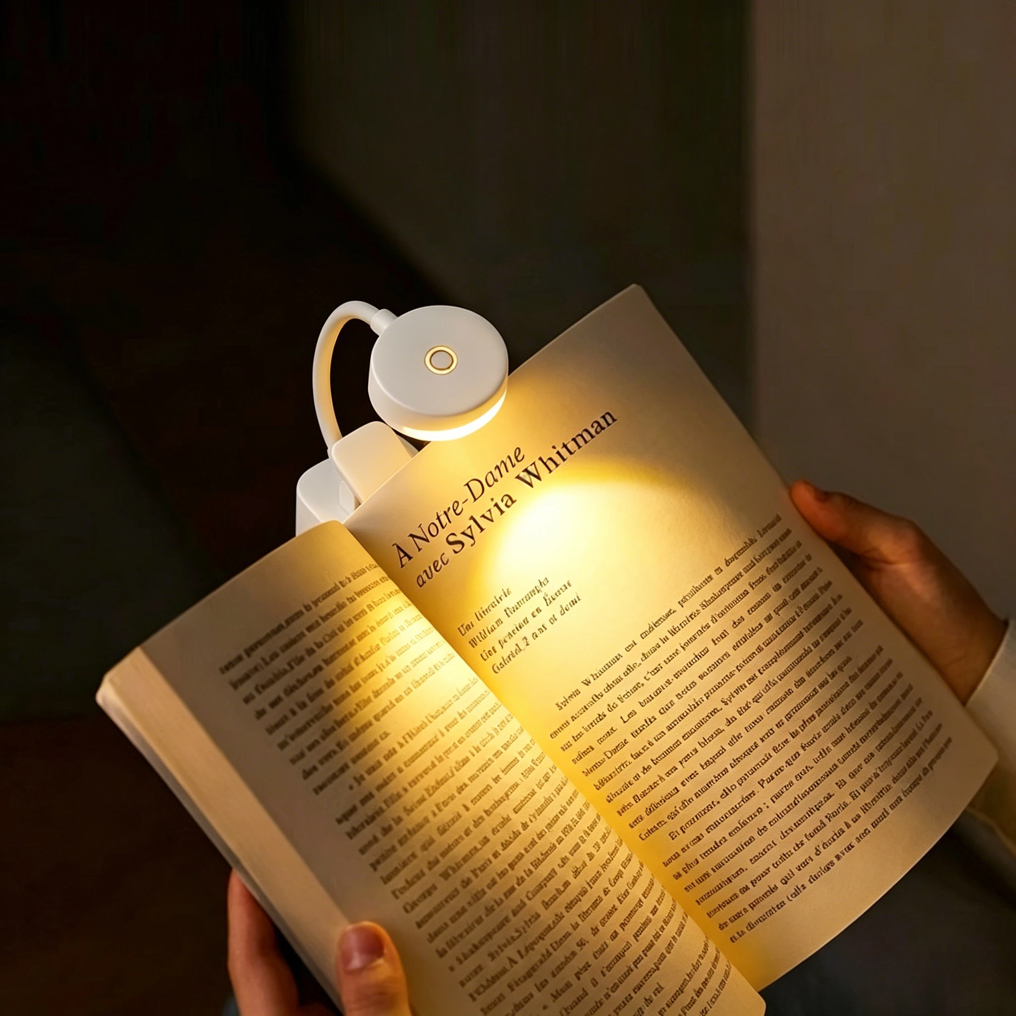 Mini LED Clip On Book Light, Eye Caring 3 Color Modes Portab
