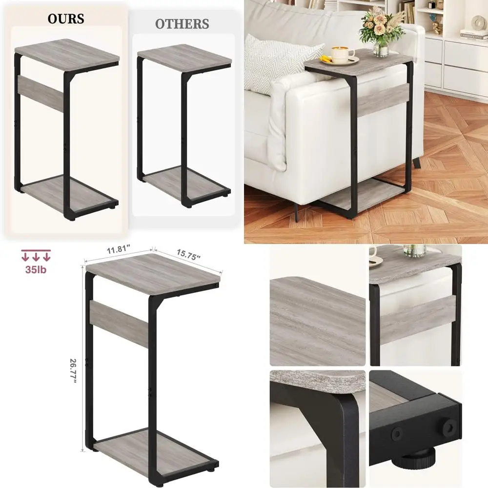 

Приставные столики C-образной формы, комплект из 2-х тумбочек для дивана и телевизора, компактный набор приставных столиков для гостиной и спальни