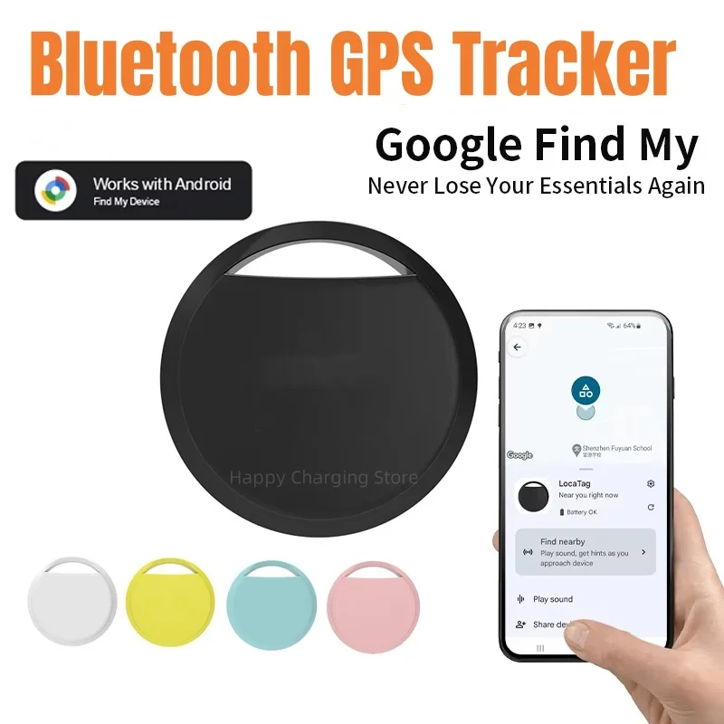 GPS Smart Tracker Tag Bluetooth Locator Anti-Lost Device Keys Pet Elderly Kids Finder Work with Android Google Find My