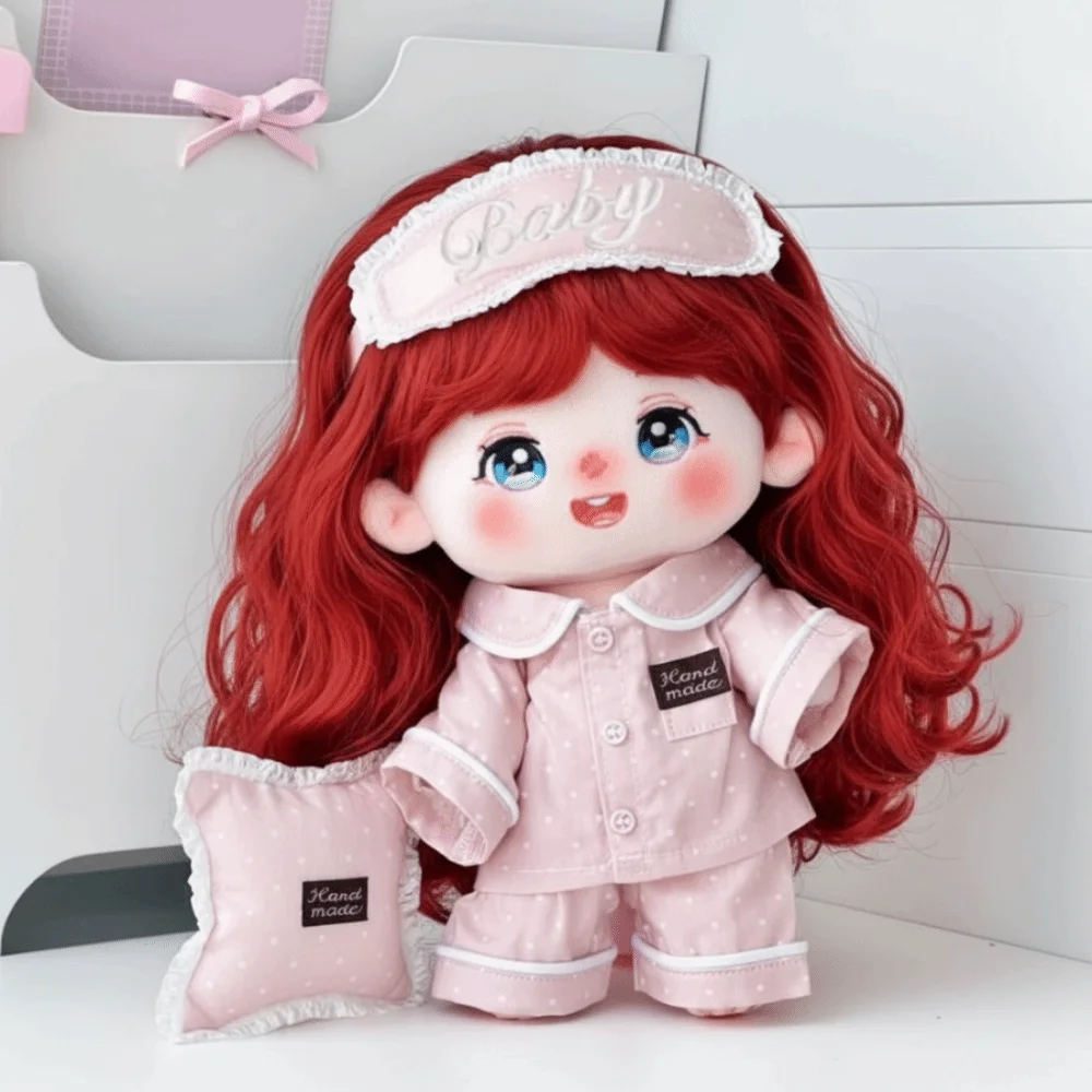 1 set Pyjama's 20 cm Katoenen Poppenkleertjes Oogmasker met Kussen Katoenen Poppenkleertjes Mode Outfit Pluche Poppenkleertjes