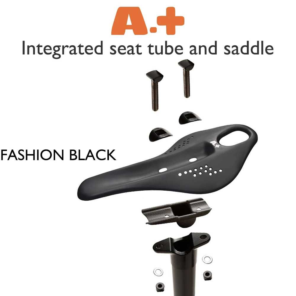 

A+ Series Saddle Seatpost Integrated System Full Carbon Gravel Bike 255/124mm 27.2-31.6mm 400mm Customizable 3K Half Moon 100KG