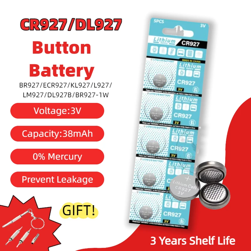

2-50pcs 3V CR927 Lithium Battery 38mAh CR 927 For Remote Control Laser Light Toy Clock Watch Mouse DL927 BR927 Button Coin Cell