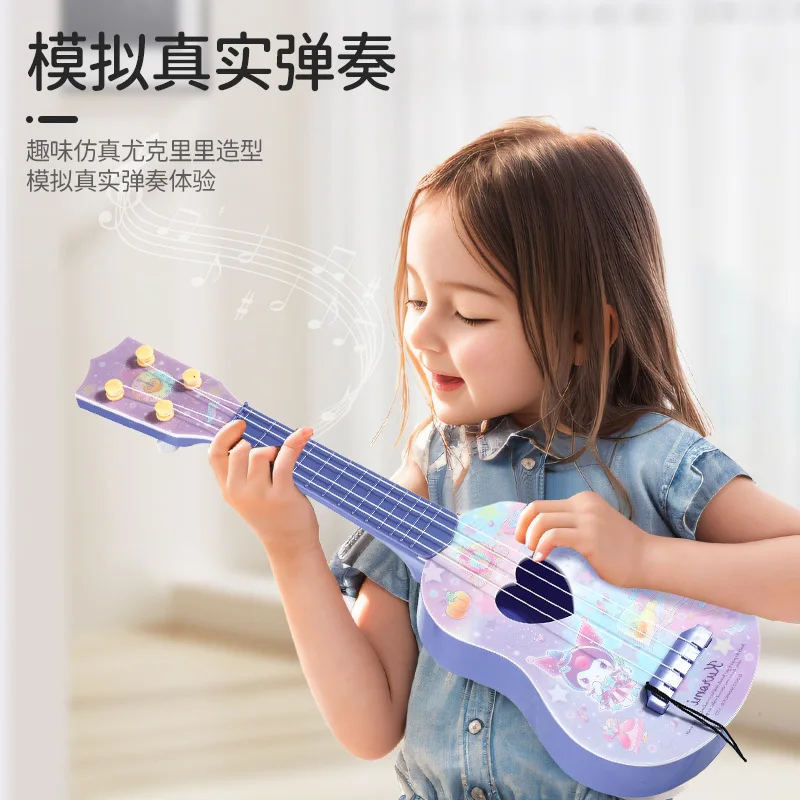 Sanrio Kuromi Ukulele children's guitar Toy Enlightenment Beginner Simulation can play early education musical instruments