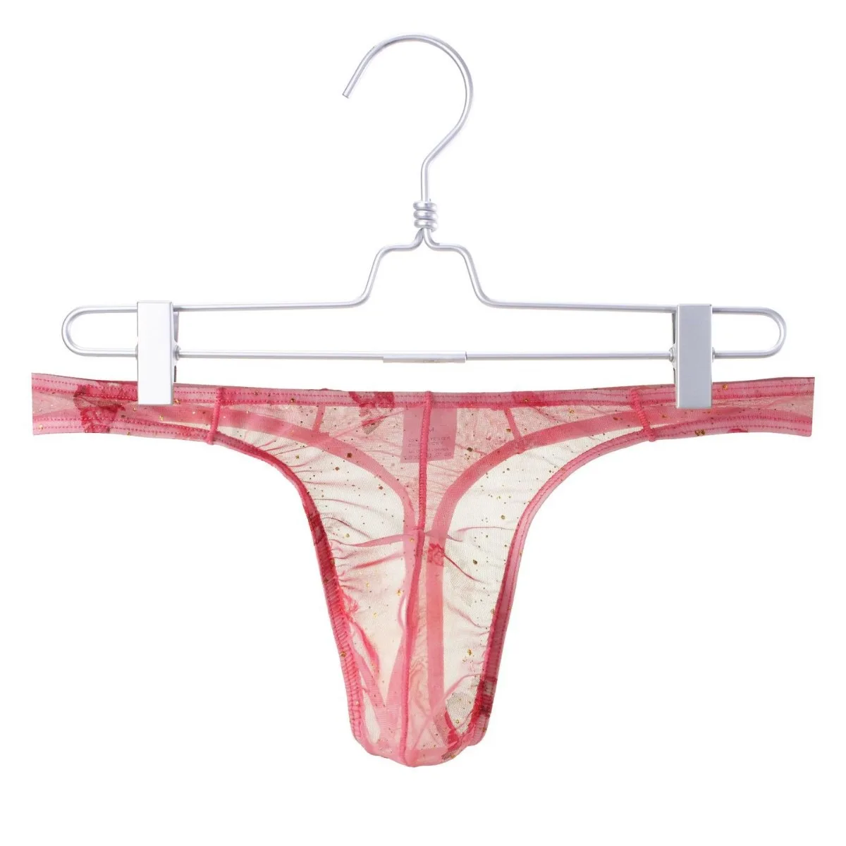 

Men's Underwear Printed Low-Rise Sheer Thong Underpants