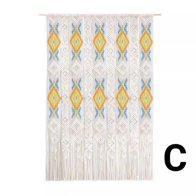 Handgewebter Türvorhang mit Trennwand, halbverdunkelnder dekorativer Wandteppich