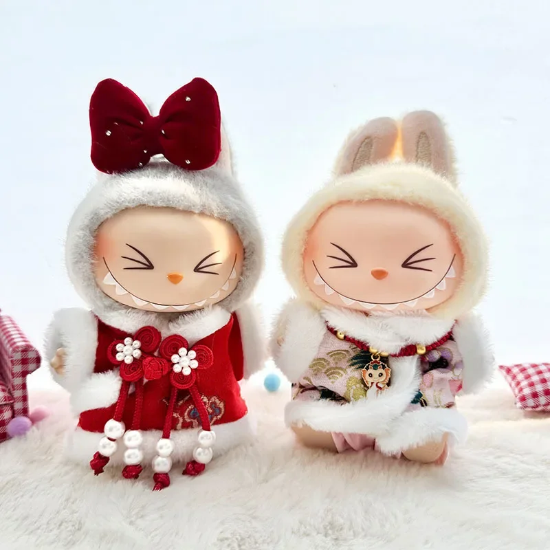 Mini Doll'S Clothes Outfit Accessories For Korea Kpop Exo 15-17cm Labubu Idol V1 V2 New Year purple Tang clothing Clothing Gift