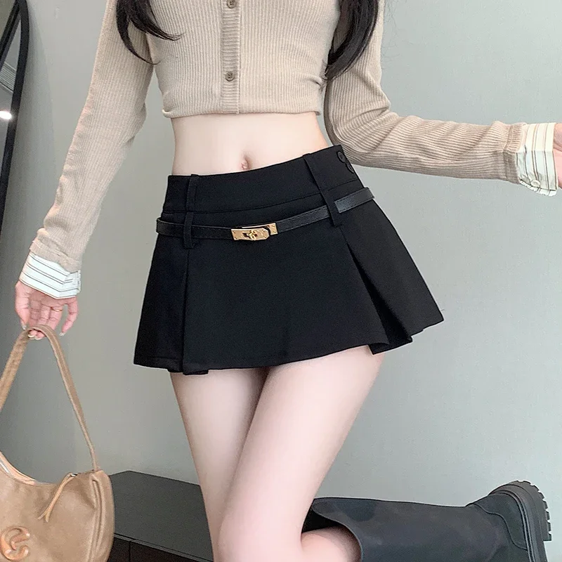 

Half length skirt for women 2024 new autumn and winter thick high waist sexy suit pleated skirt A-line skirt short skirt pants