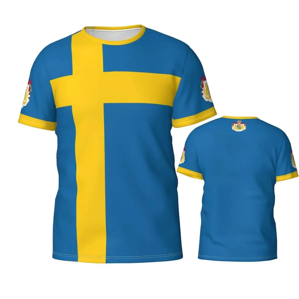 2024 New Swedish Flag Graphic 3D Printed T-shirt Swedish National Emblem Trend Men\'s Tops  National Day Gifts Personalized Tee