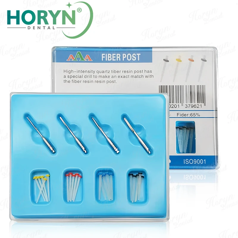 Dental Fiber Pins Mixed type Dental Restoration Posts Dental Supplies for Root Canal Tapered fibre Post Spiral /Straight Pile