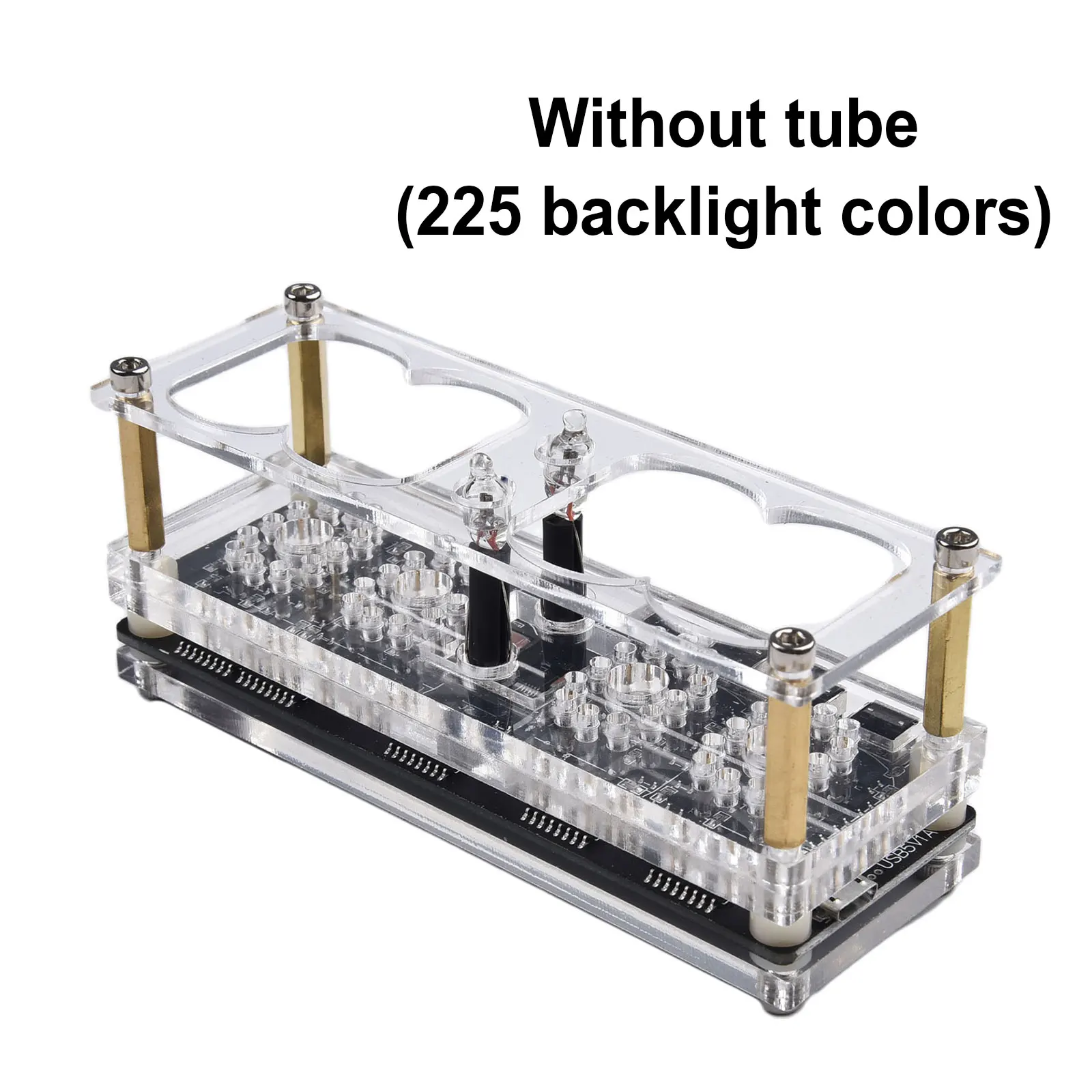 

DC 5V IN-12 Nixie Glow Tube Clock Fluorescent Digital Clock With 225 Colors Light Showing Time Date Clock Accessories