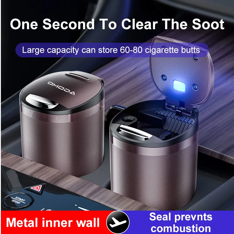 Multifunctional Car Aashtray With LED light For Omoda 5 C5 FX 7 8 Pro Plus 7 EV PRO PHEV FX Portable Car Alloy Ashtray Cup