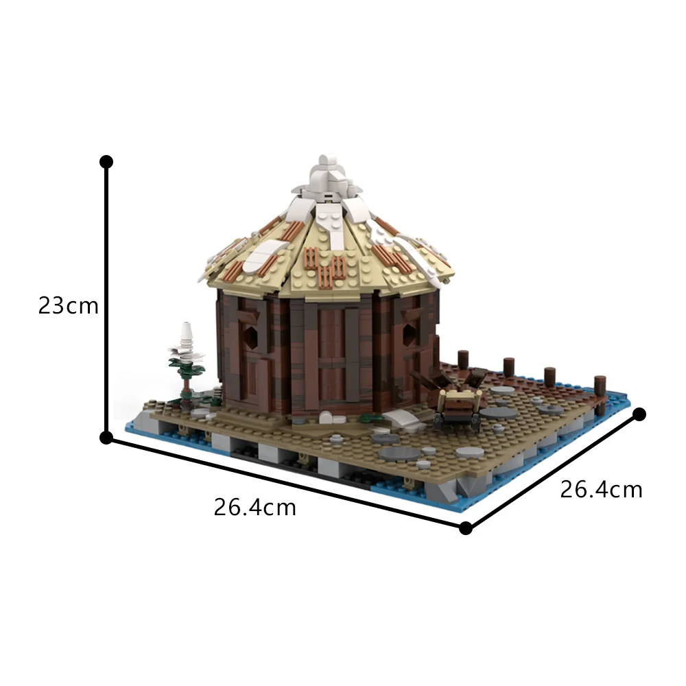 MOC Viking Dorf Expansion Lagerung Hütte Bausteine Modell Mittelalterlichen Dorf Stamm Architektur Ziegel Montage Spielzeug Kind Geschenk